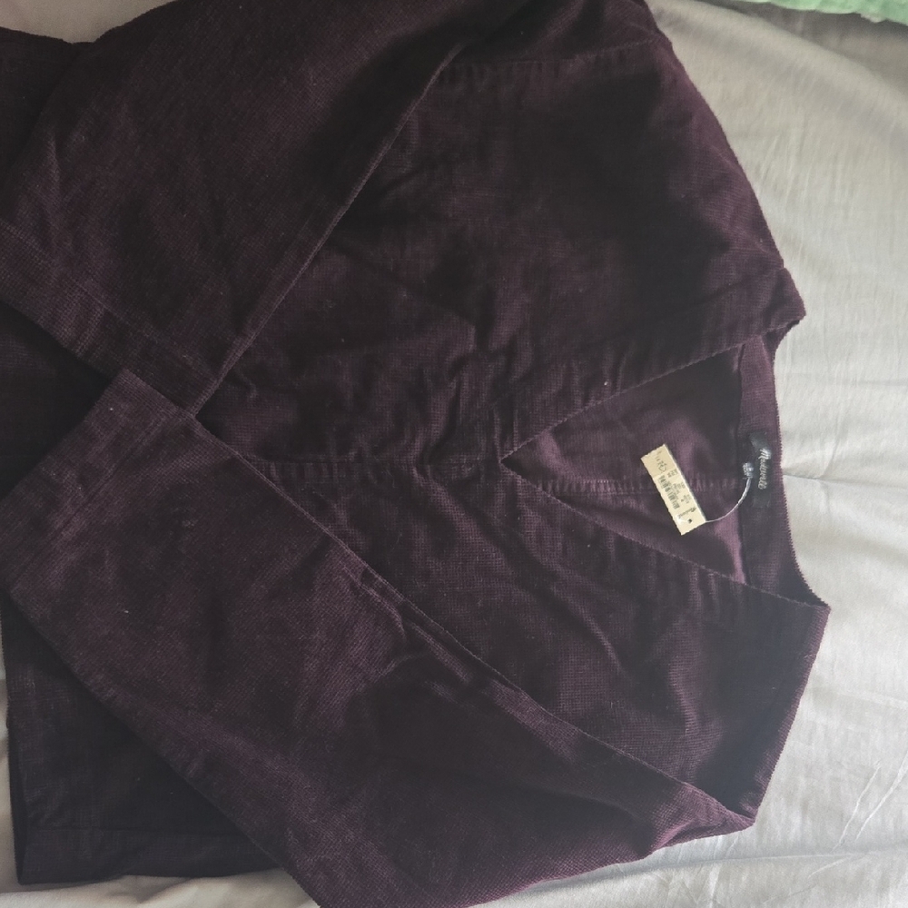 Madewell Purple Wrap Blouse 3/4 Sleeve Crop Top